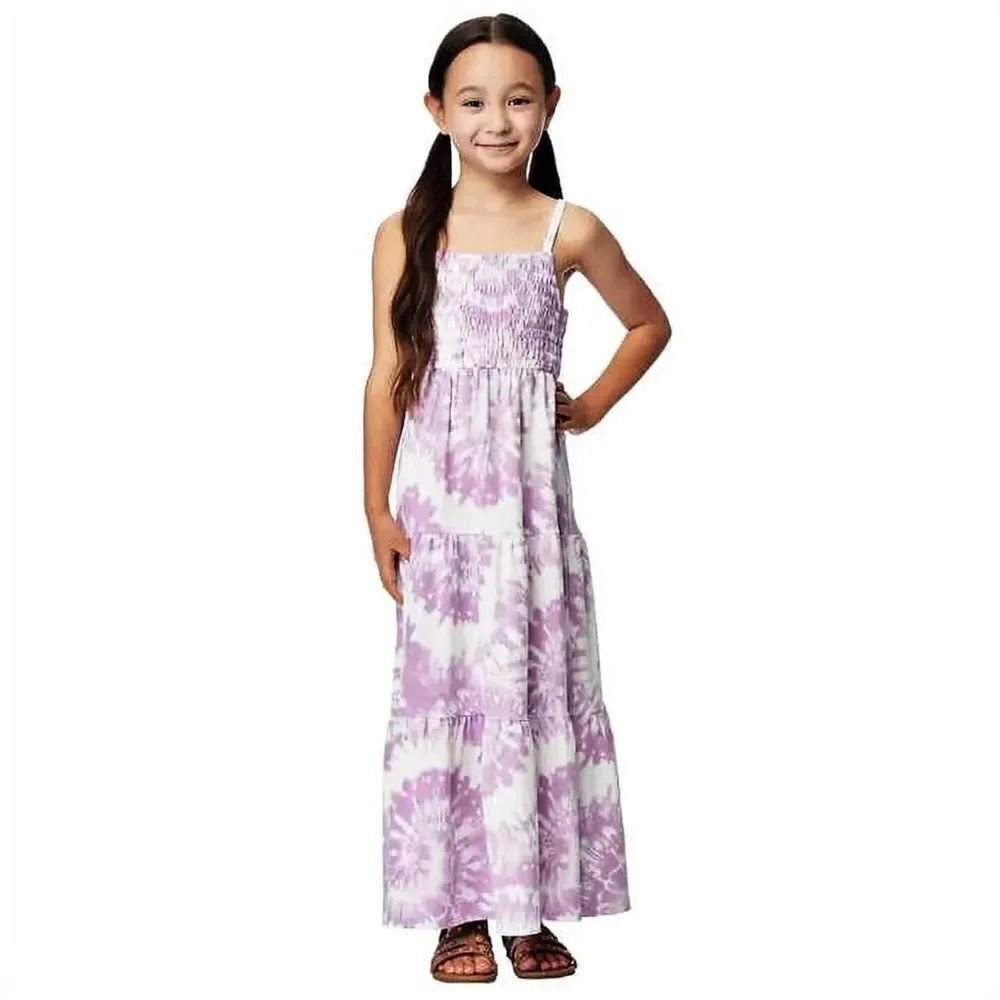 #18 32 Degrees Cool Youth Tie Dye Maxi dress Purple White Size Medium 10/12